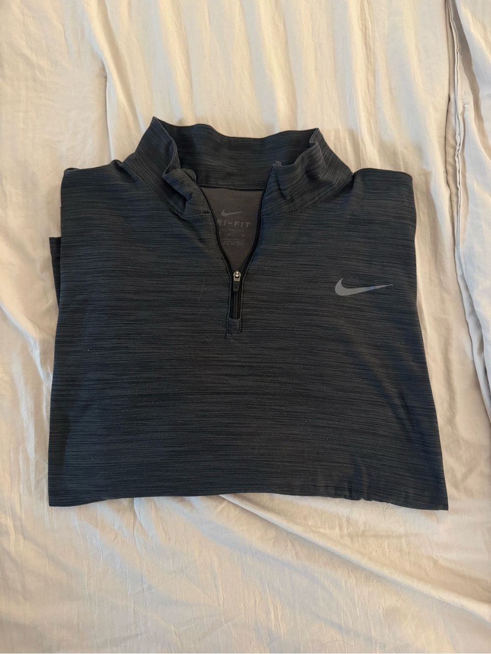 Nike Men’s Quarter-Zip Dri-FIT Pullover in Dark Charcoal